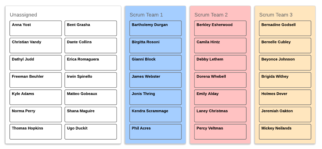 Scrum Team Org Chart