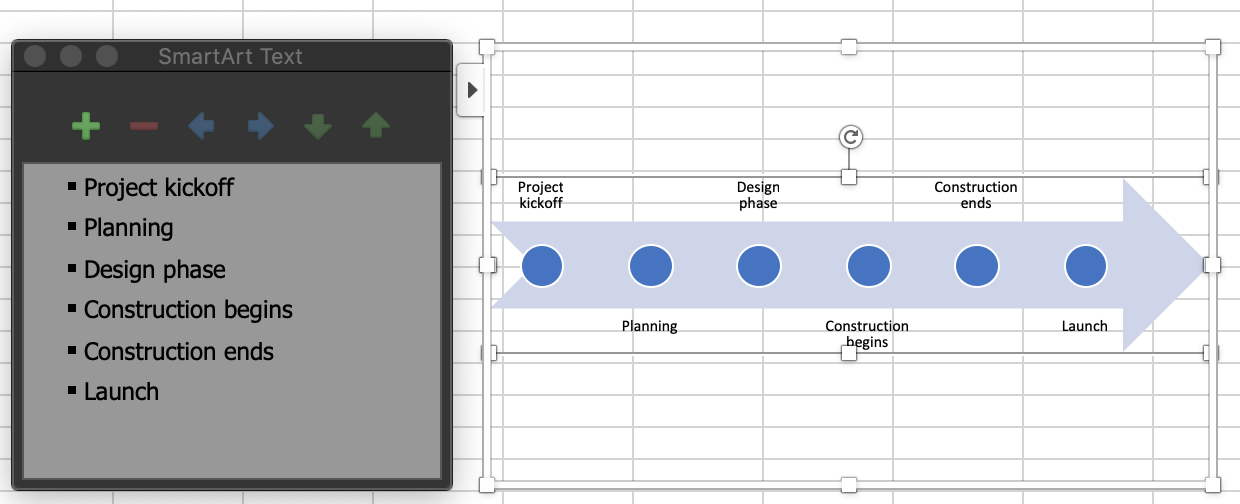 Excel timeline