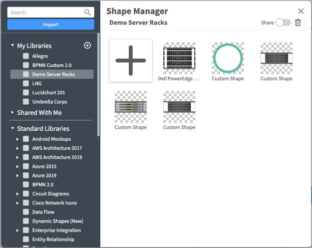 custom shapes in Lucidchart