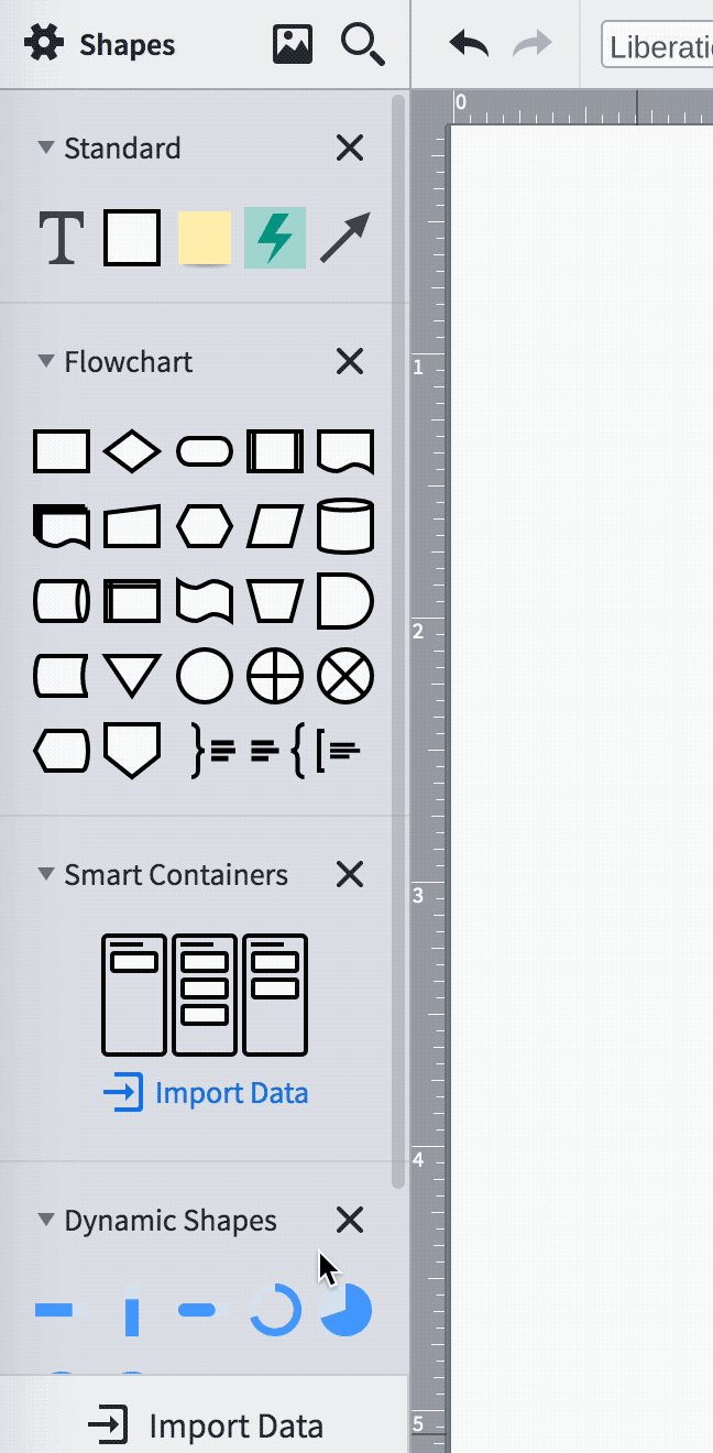 organisation des bibliothèques de formes dans Lucidchart