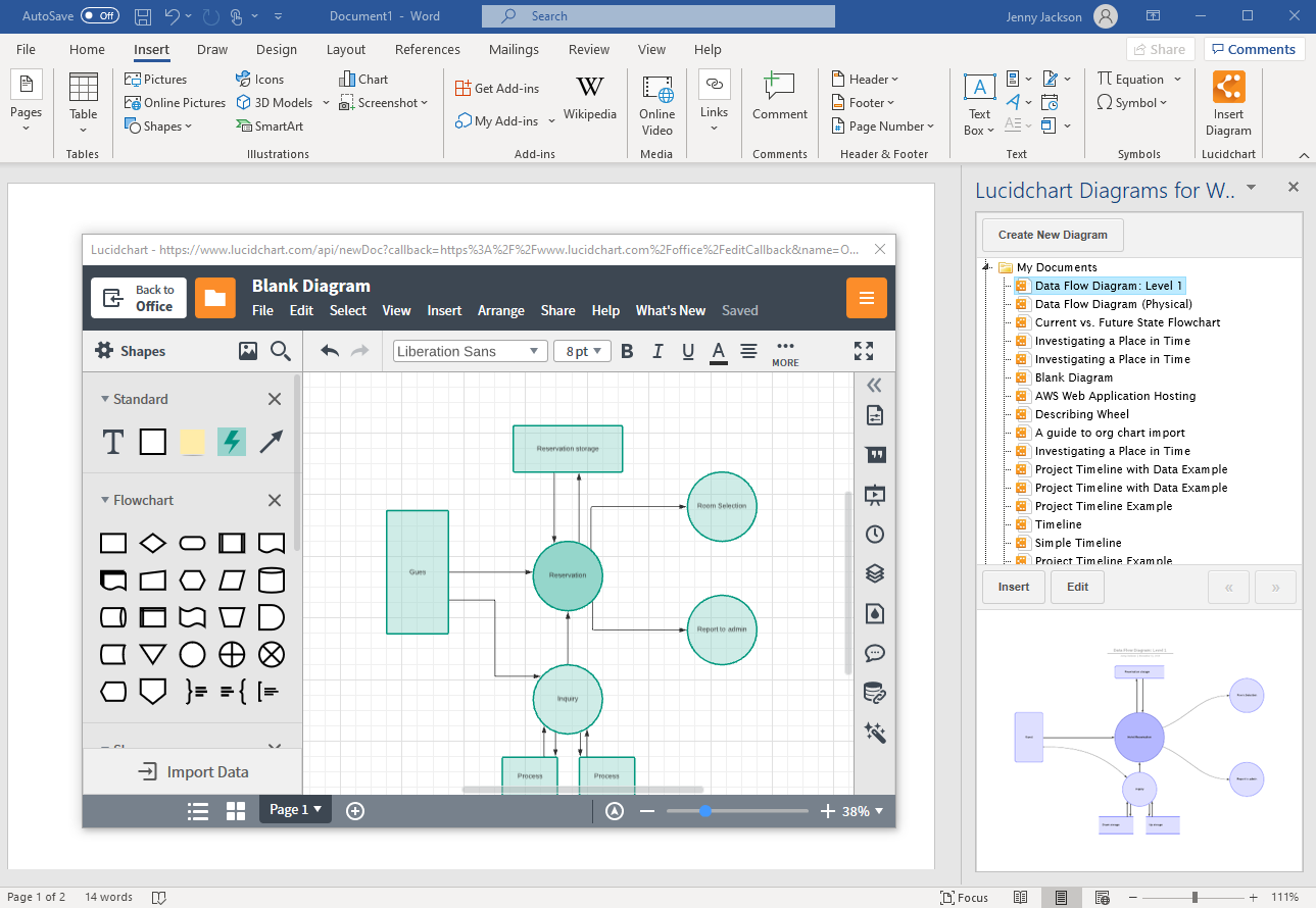 create data flow diagram in lucidchart