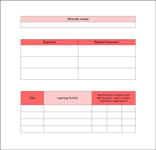 visual lesson plan