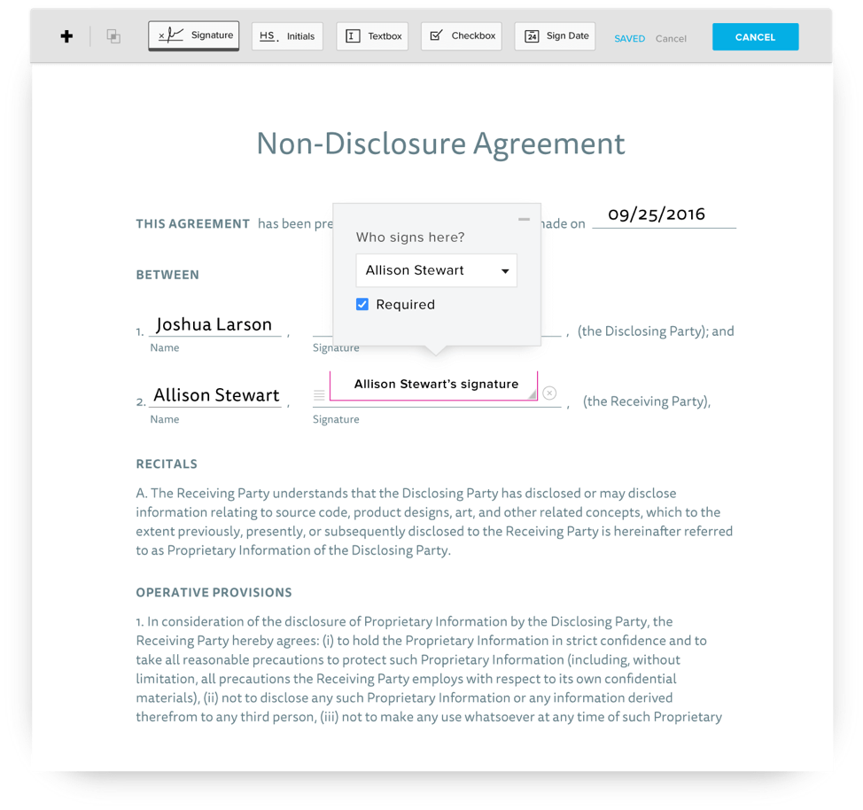 HelloSign - real estate software