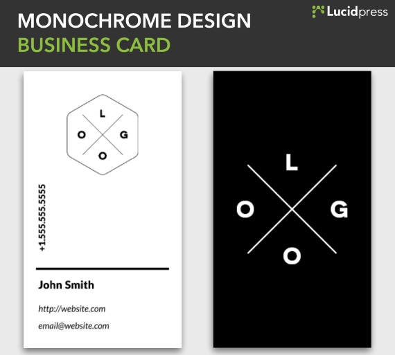 lucidpress monochrome design vertical business card