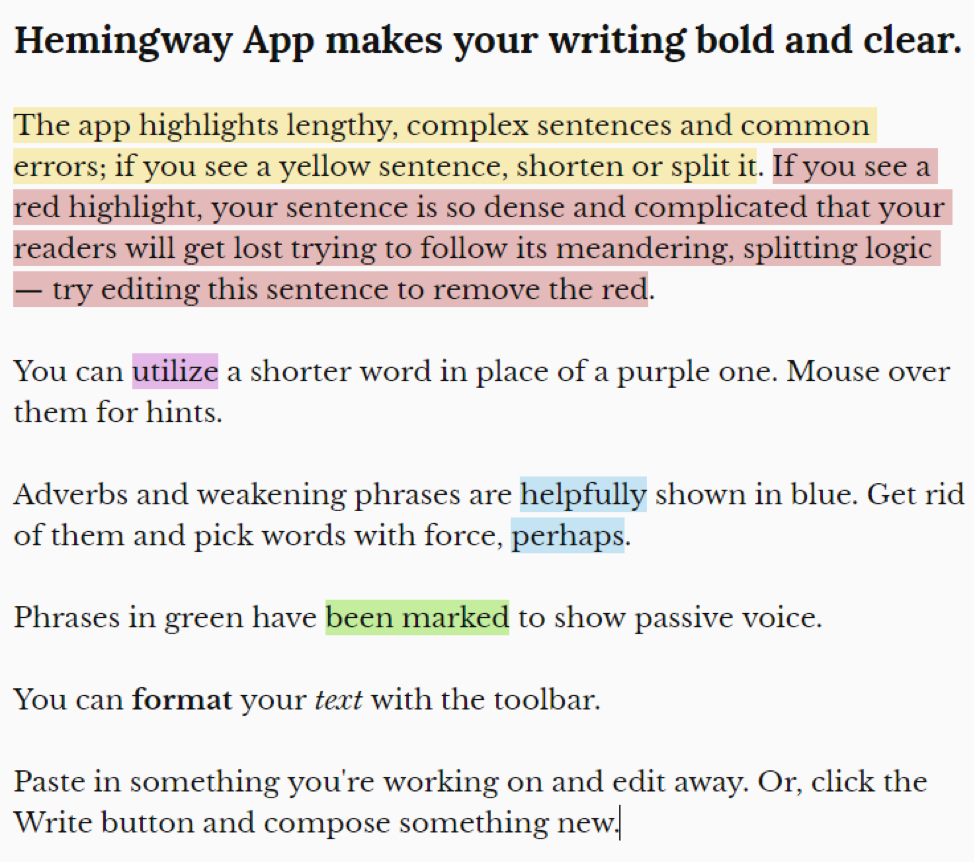 The Hemingway App