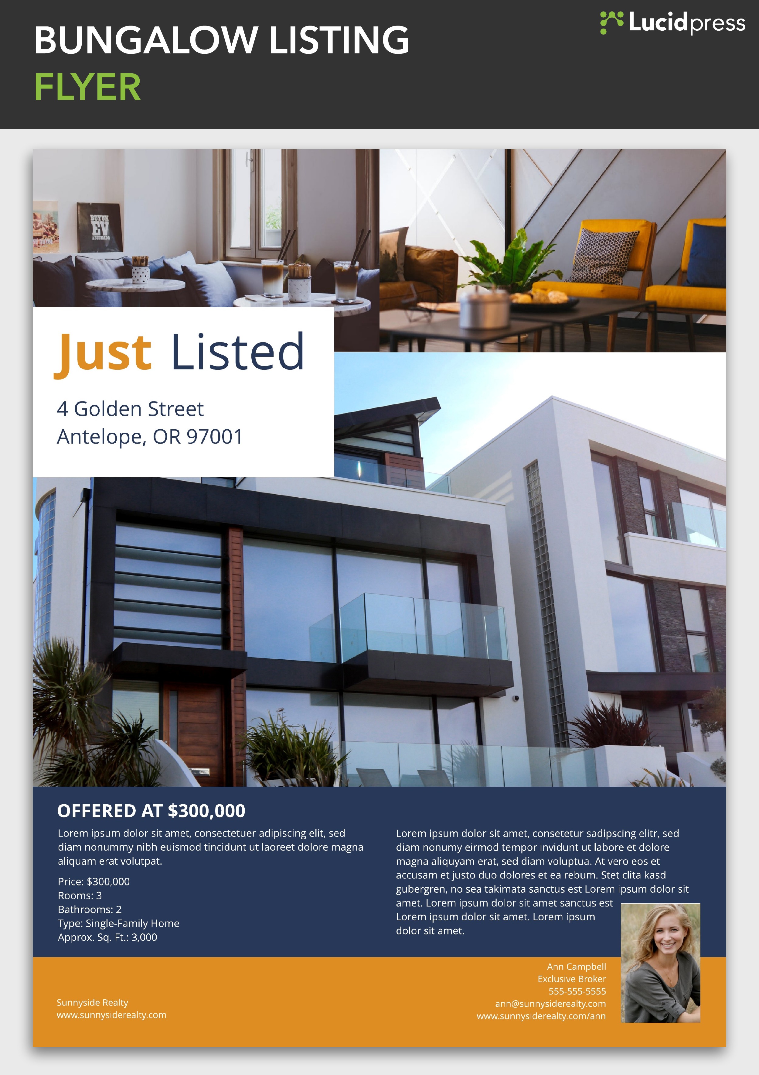 how to build a social media campaign for real estate broker bio listing flyer