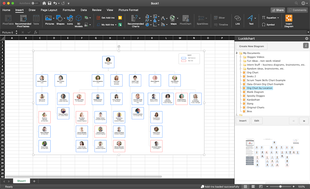 lucidchart how to make an org chart