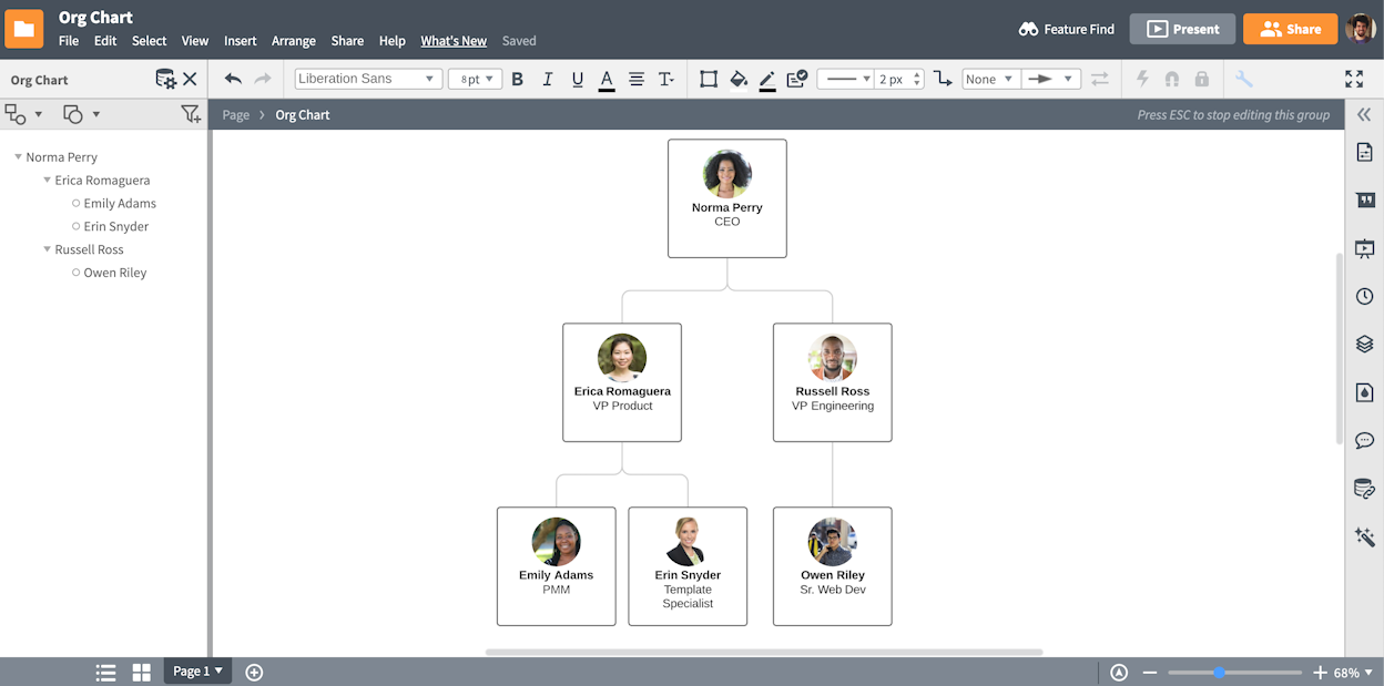 discoverorg org charts into lucidchart