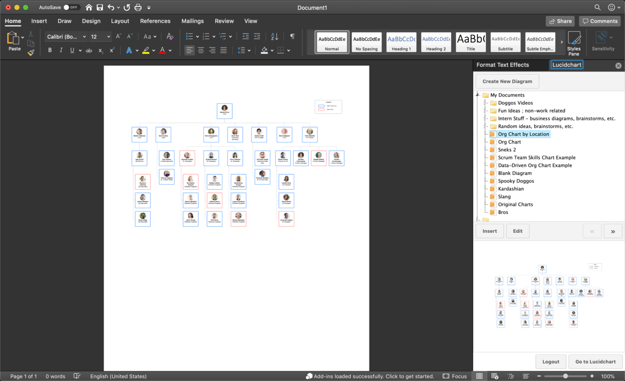 how to import spreadsheet to creat org chart in lucidchart