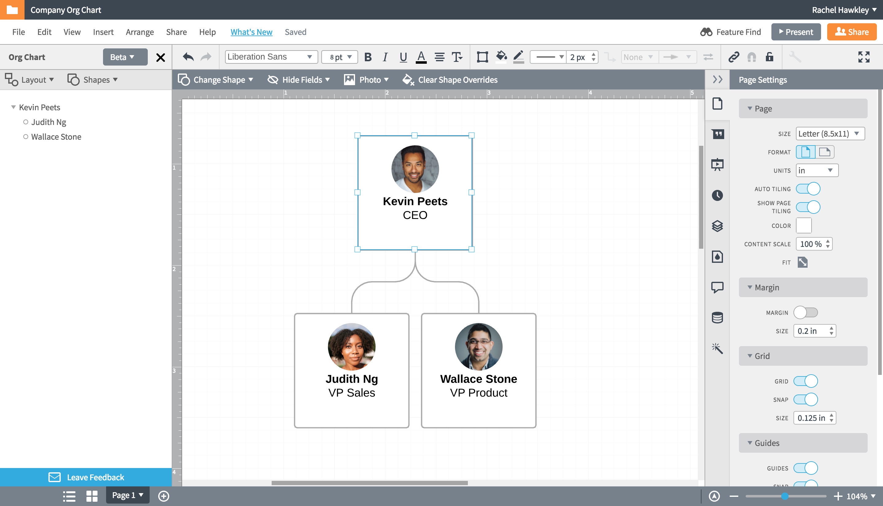 lucidchart org chart multiple founders