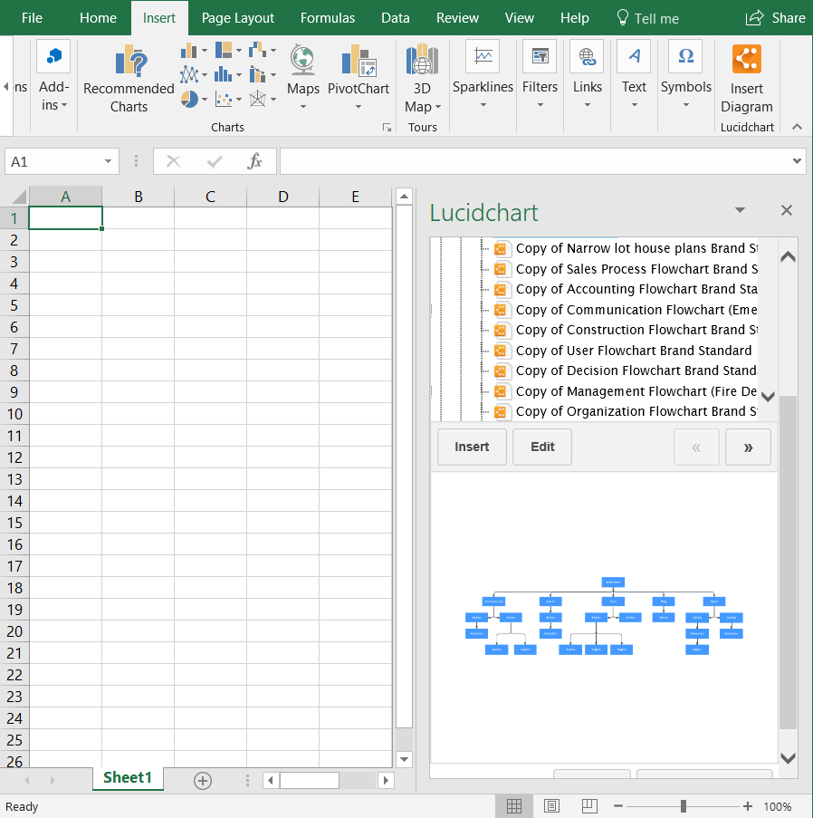 lucidchart org chart excel