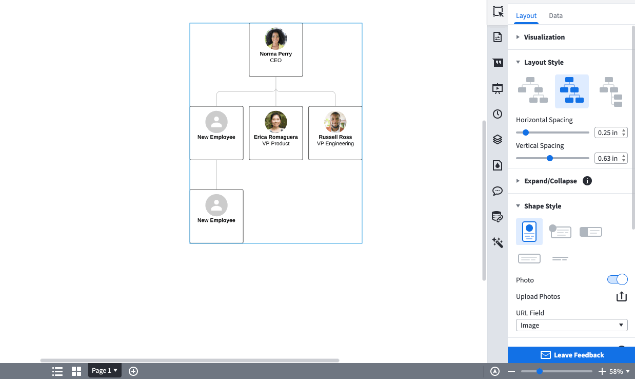 lucidchart org chart hyperlink to images does not work