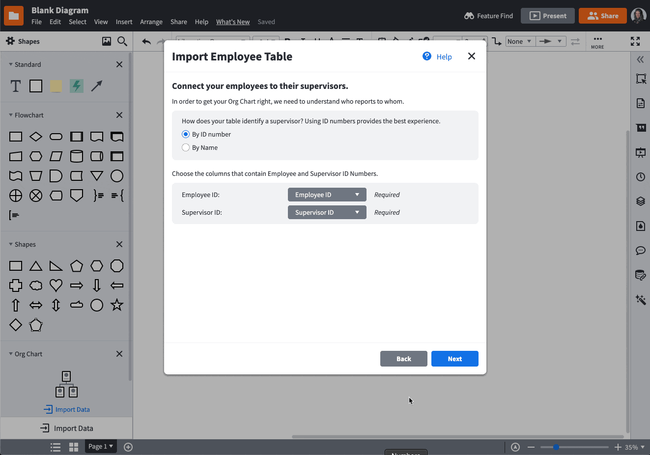 lucidchart org chart import