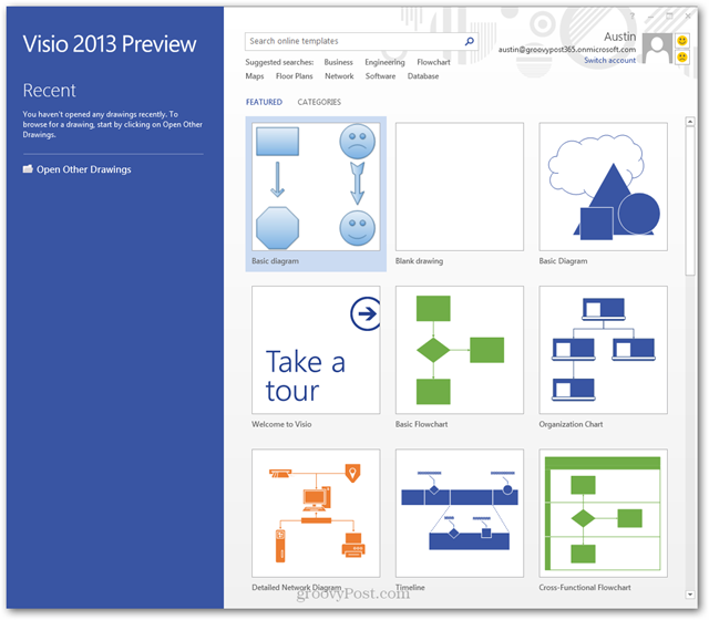 Biblioteca de templates do Visio 