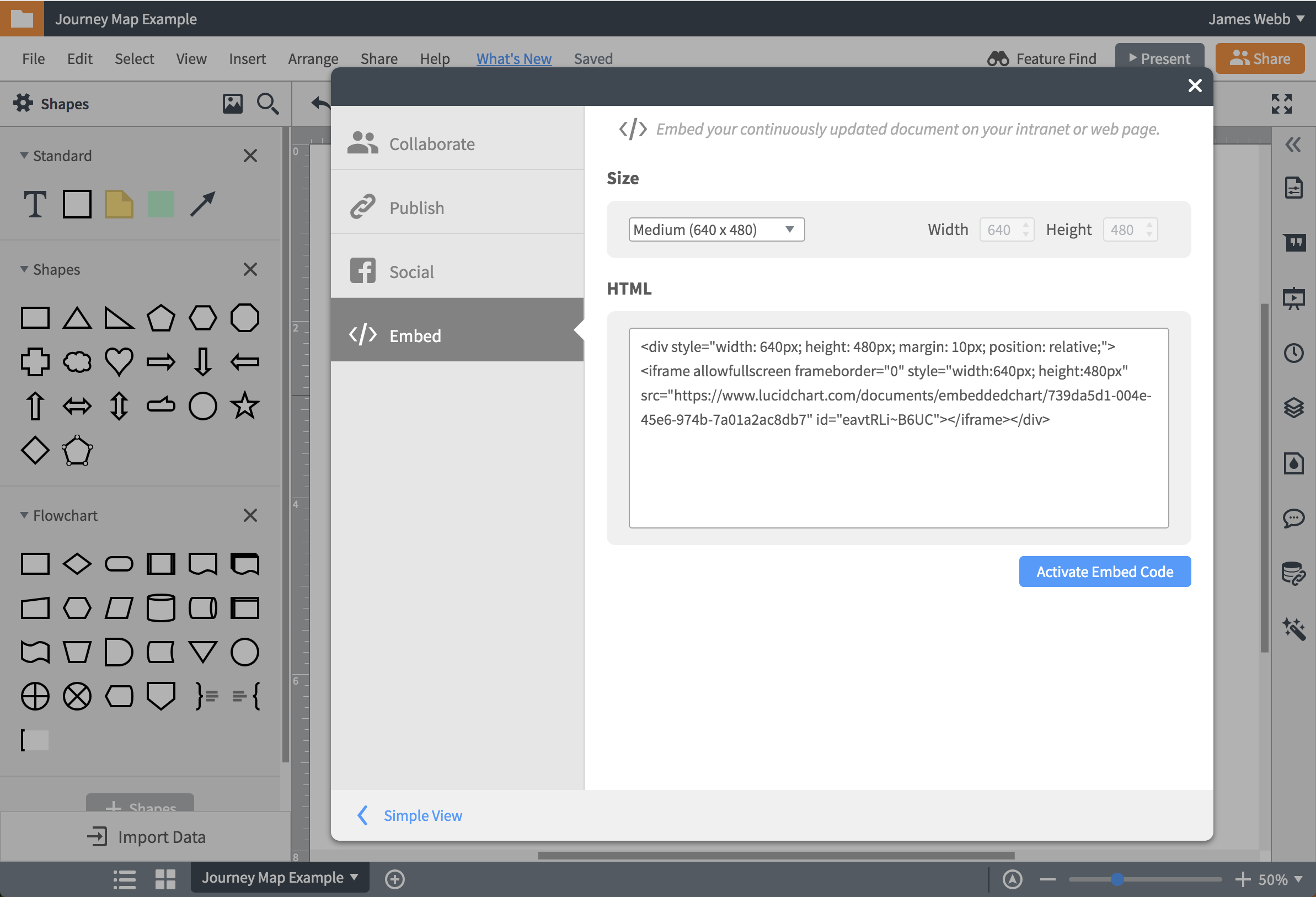 Share customer journey maps online