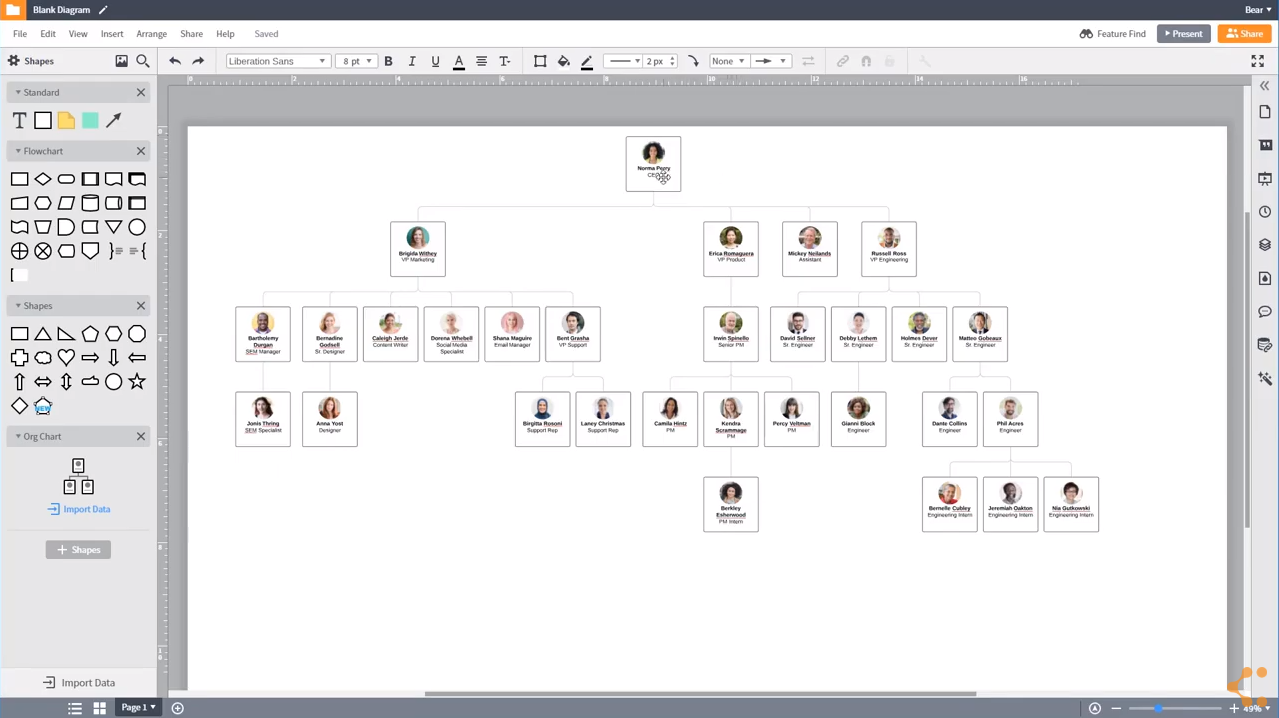 lucidchart org chart import