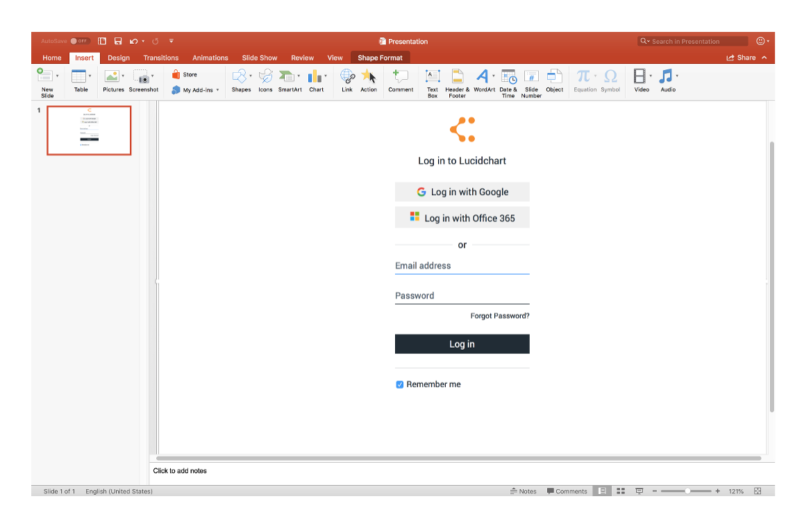 Lucidchart add-in en PowerPoint