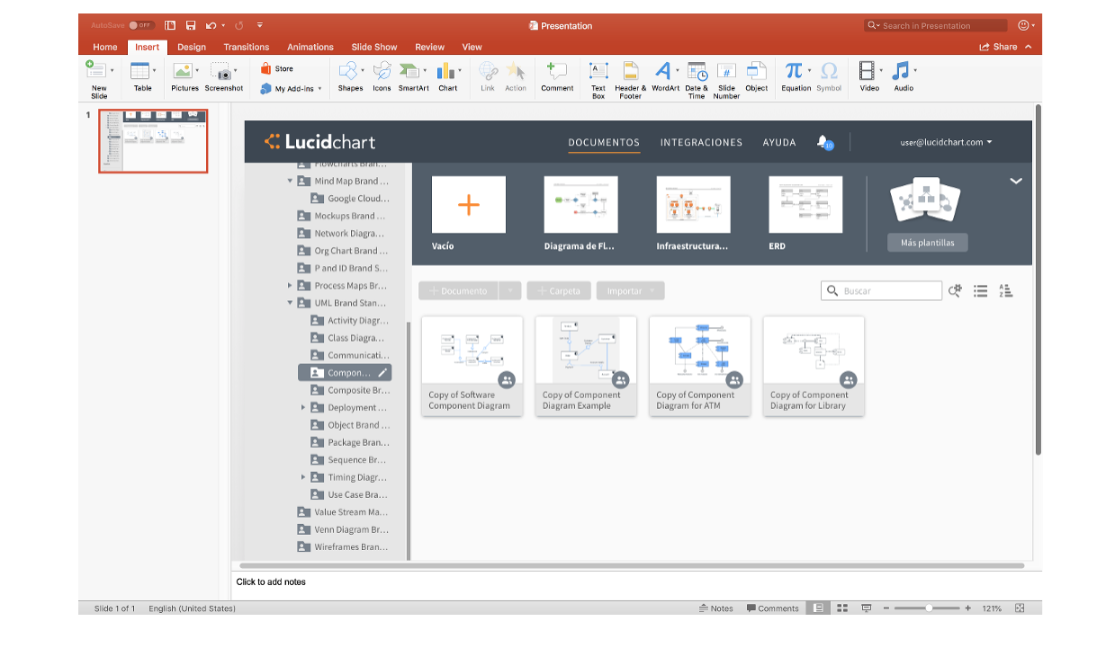 Lucidchart add-in en PowerPoint