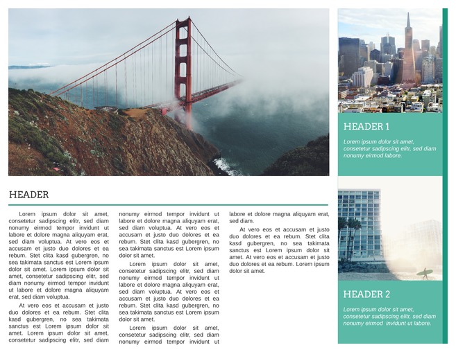 Golden Gate Bi-Fold Travel Brochure Template | Lucidpress