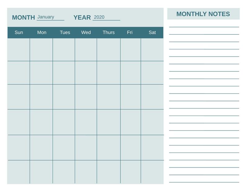 Printable Monthly Calandar Template Business Psd Excel