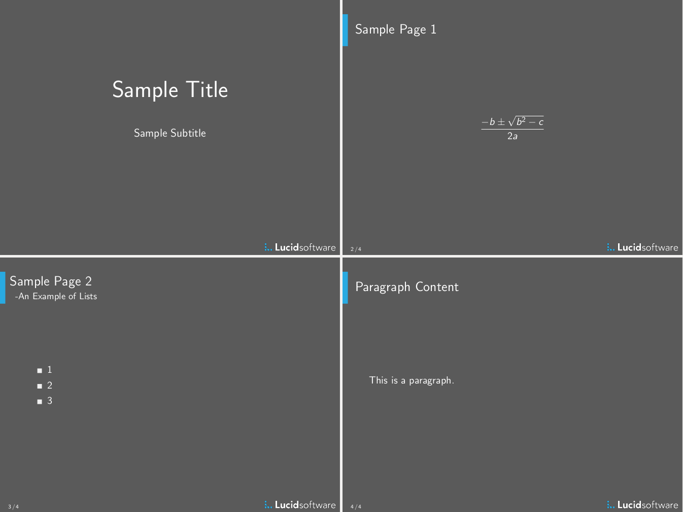 latex presentation styles