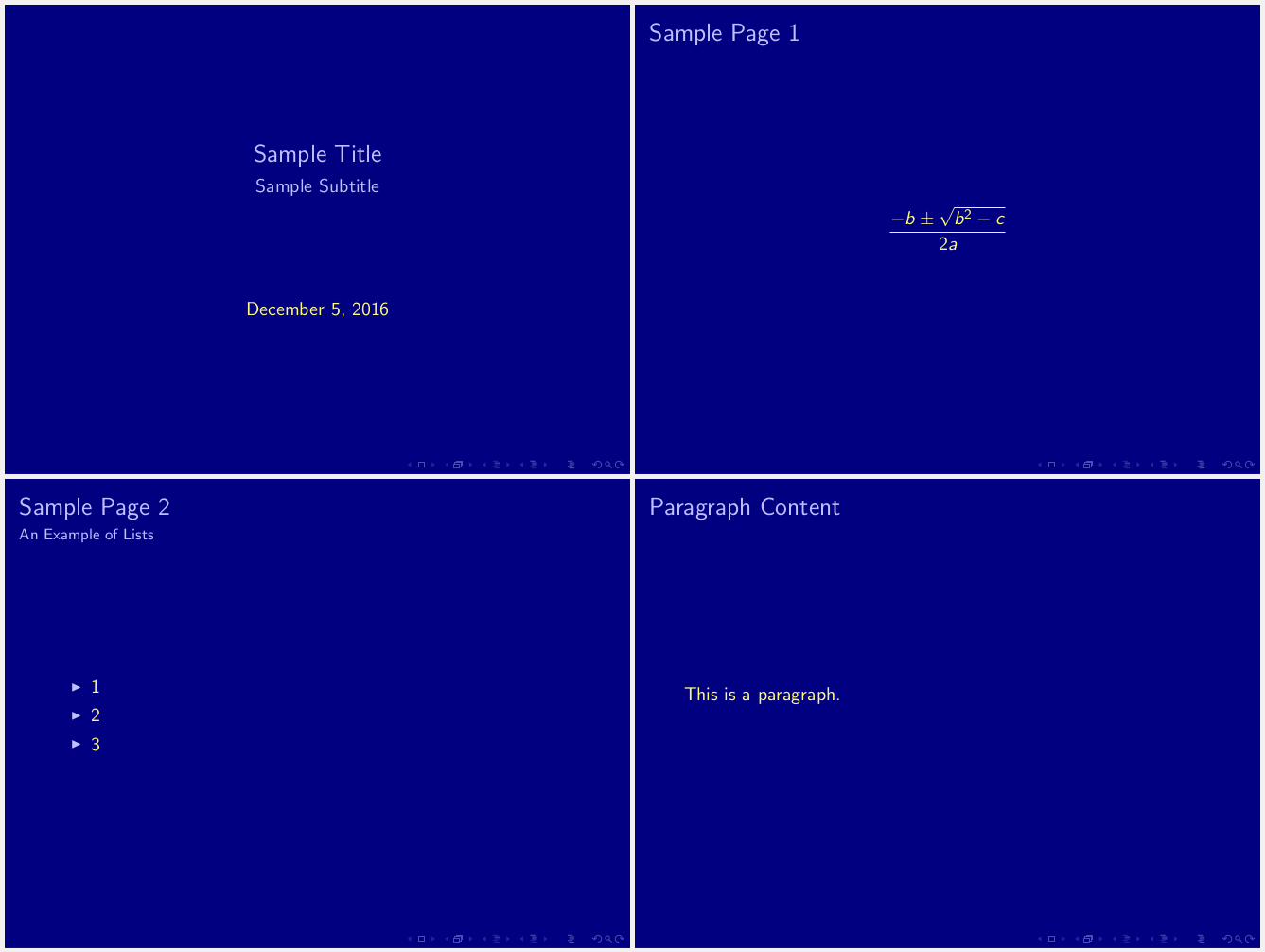 latex presentation themes