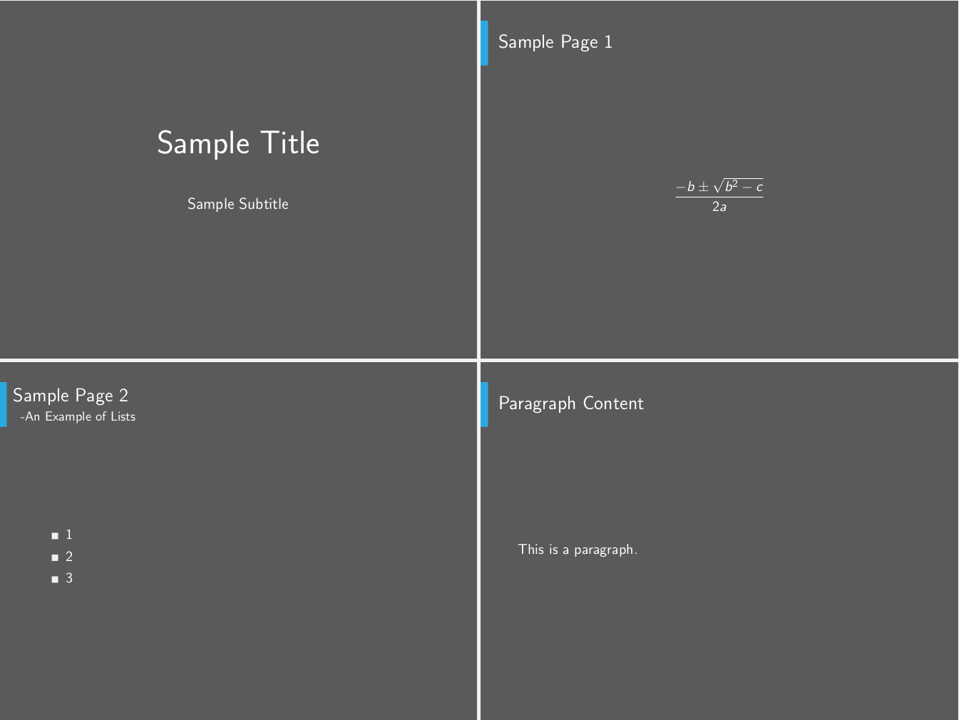 latex presentation template